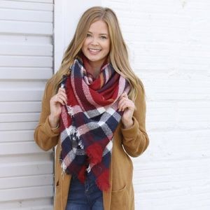 Oversized Tartan Scarf- blanket scarf